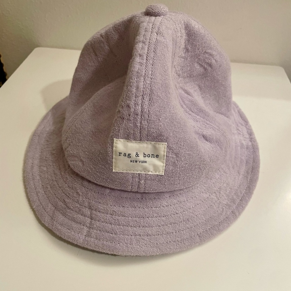 Rag & Bone Addison Twist Terry Cloth Bucket Hat Lilac M/L